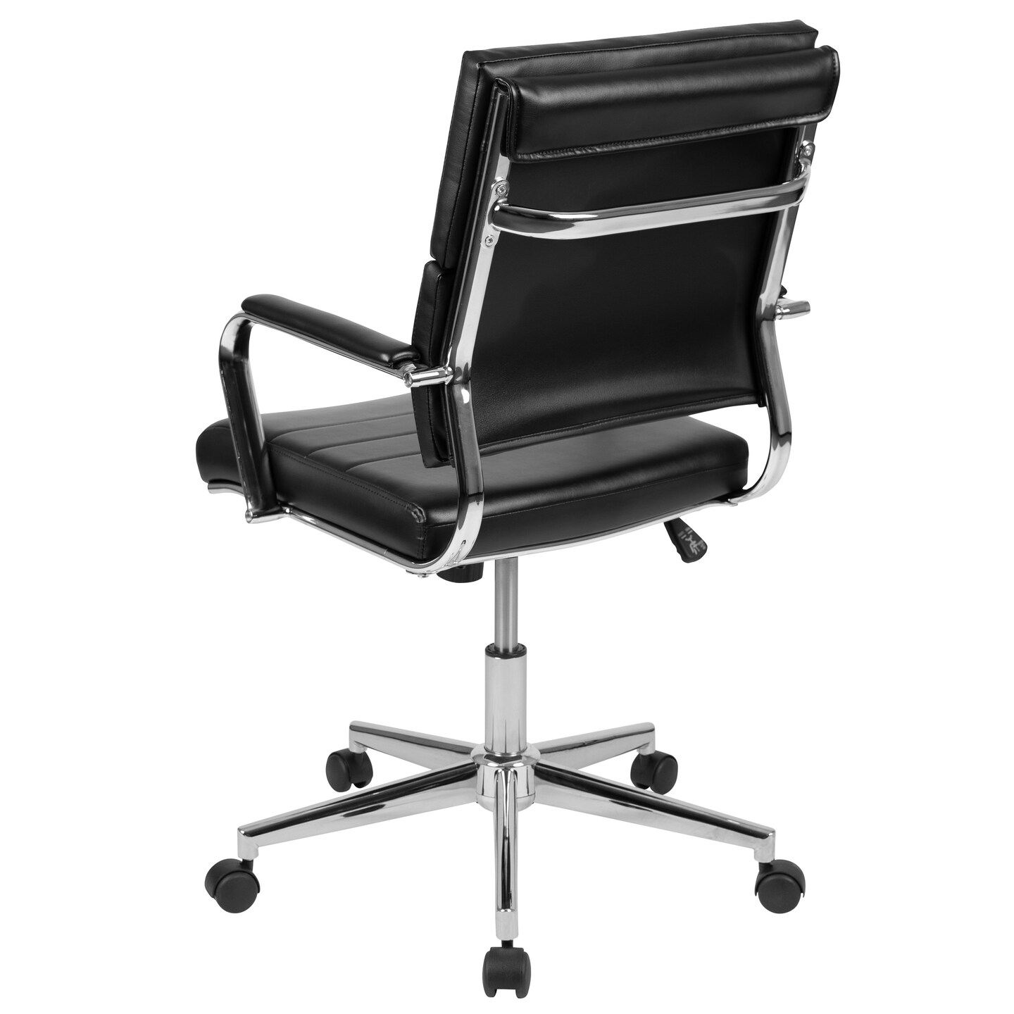 Merrick Lane McEntyre Ergonomic Swivel Office Chair Panel Style Mid-Back Computer Desk Chair with Padded Metal Arms &#x26; Base