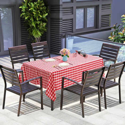 10 Pcs 60&#x22; x 102&#x22; Rectangular Polyester Checker Kitchen Tablecloth
