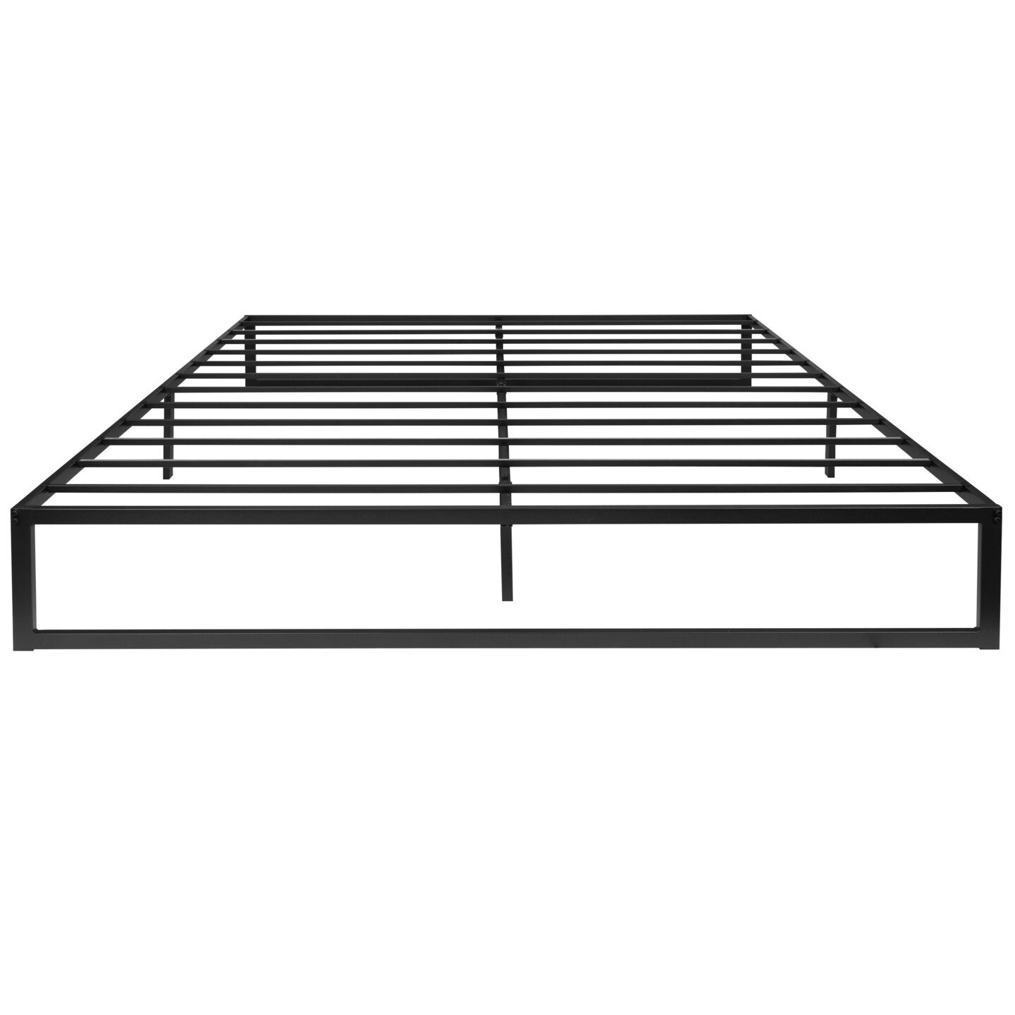 Merrick Lane Varallo 14 Inch Steel Bed Frame With Steel Slat Support For Any Mattress (No Box Spring Required)