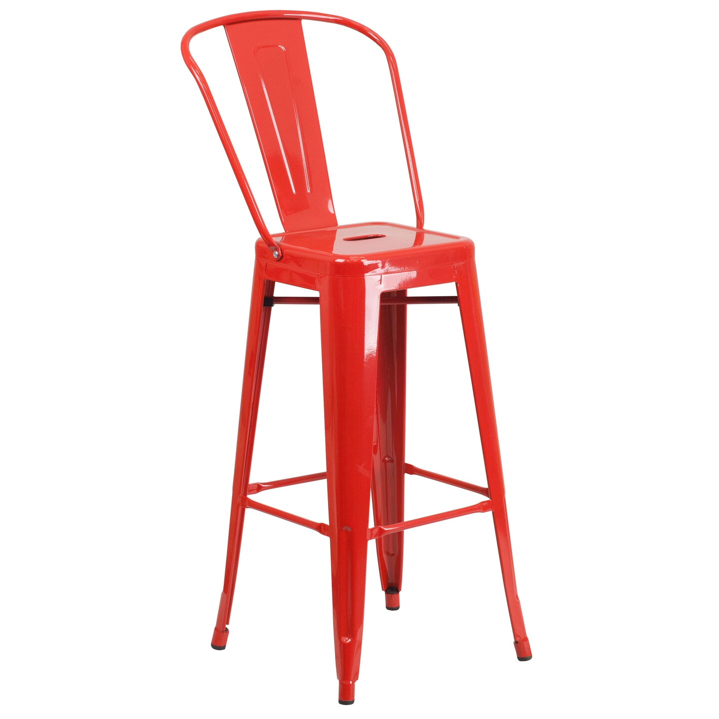Emma and Oliver Commercial Grade 30" Round Metal Indoor-Outdoor Bar Table Set with 4 Cafe Stools