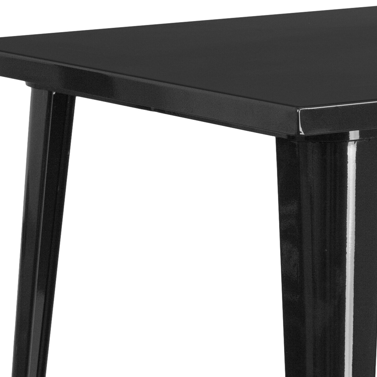 Merrick Lane Rothko Patio Dining Table with Metal Frame and Square Top