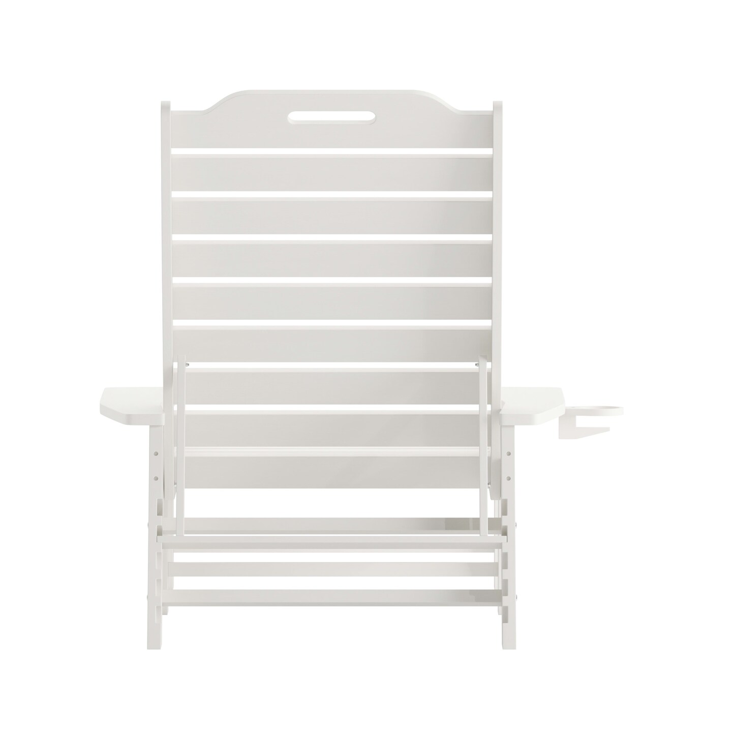 Merrick Lane Gaylord Adjustable Adirondack Lounger with Cup Holder- All-Weather Indoor/Outdoor HDPE Lounge Chair