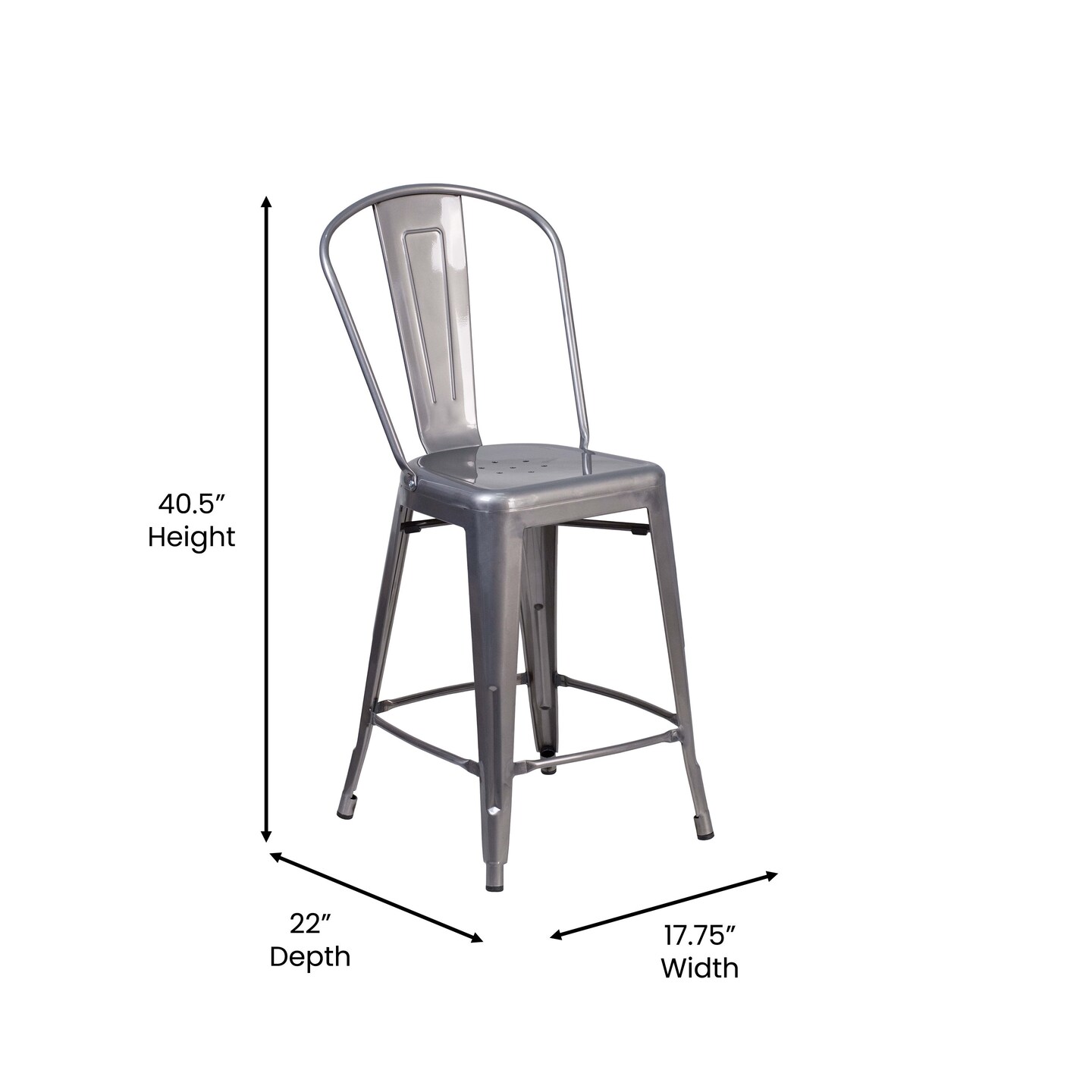 Merrick Lane Geralt Modern Stool with Powder Coated Metal Frame for Indoor Use