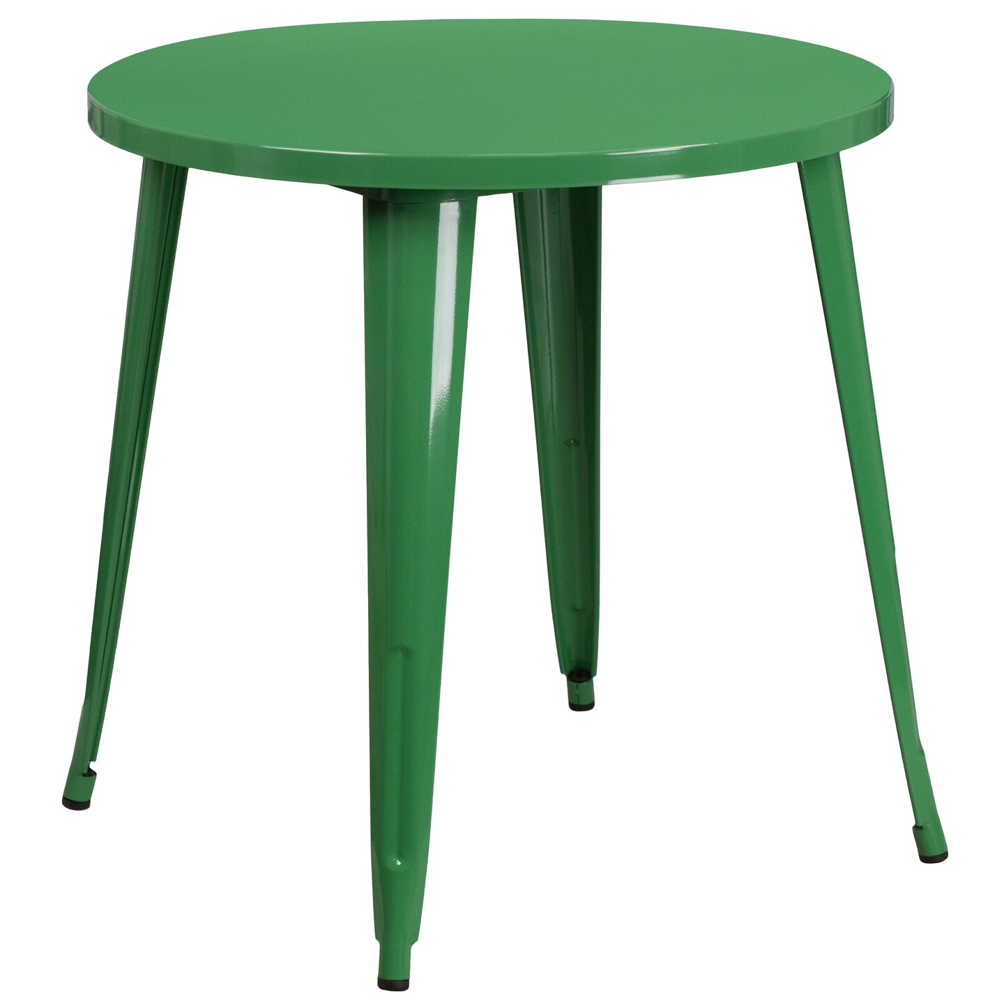 Emma and Oliver Commercial Grade 30&#x22; Round Metal Indoor-Outdoor Table Set with 4 Cafe Chairs