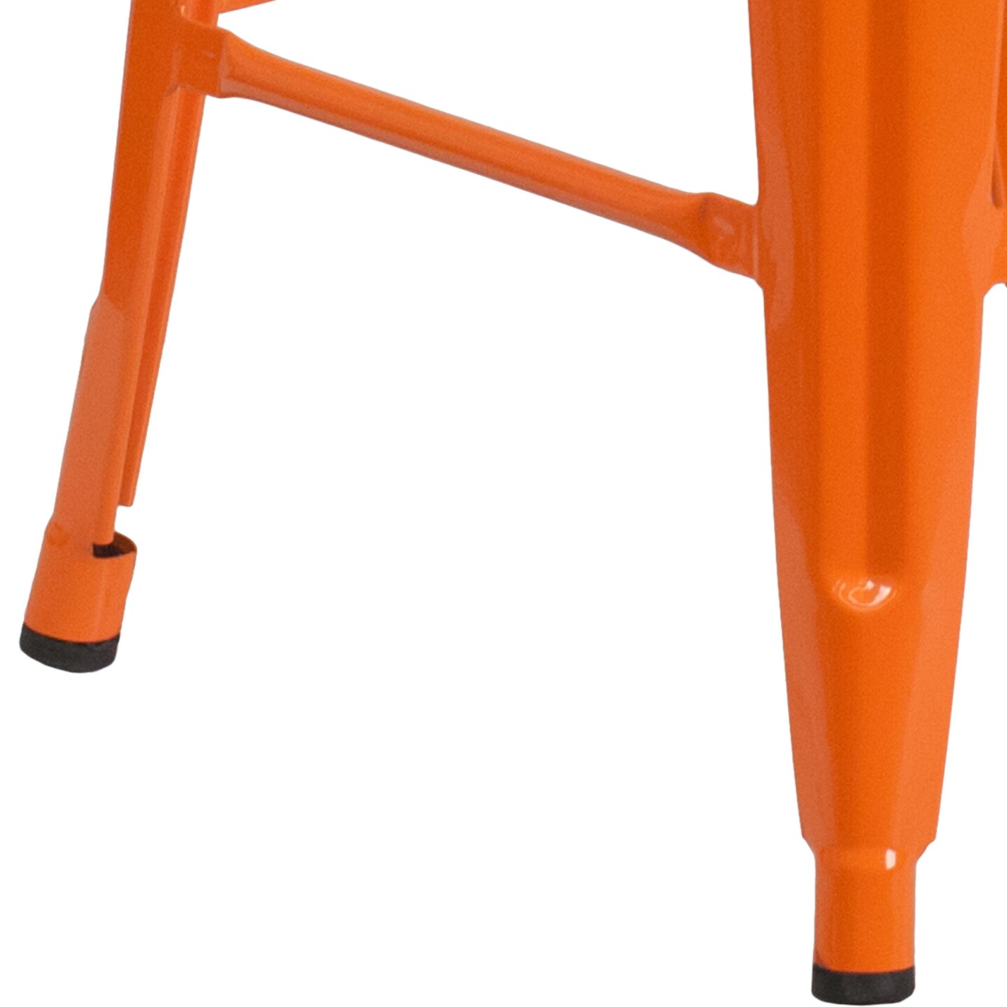 Merrick Lane Newark Series Backless Metal Stool with Square Seat for Indoor-Outdoor Use