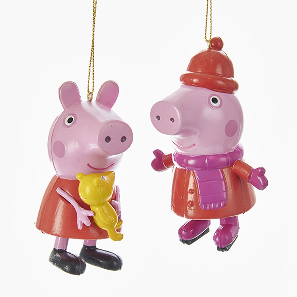 CC Christmas Decor Club Pack of 24 Vibrantly Colored Peppa Pig Blow Mold Decorative Hanging Ornaments 4”