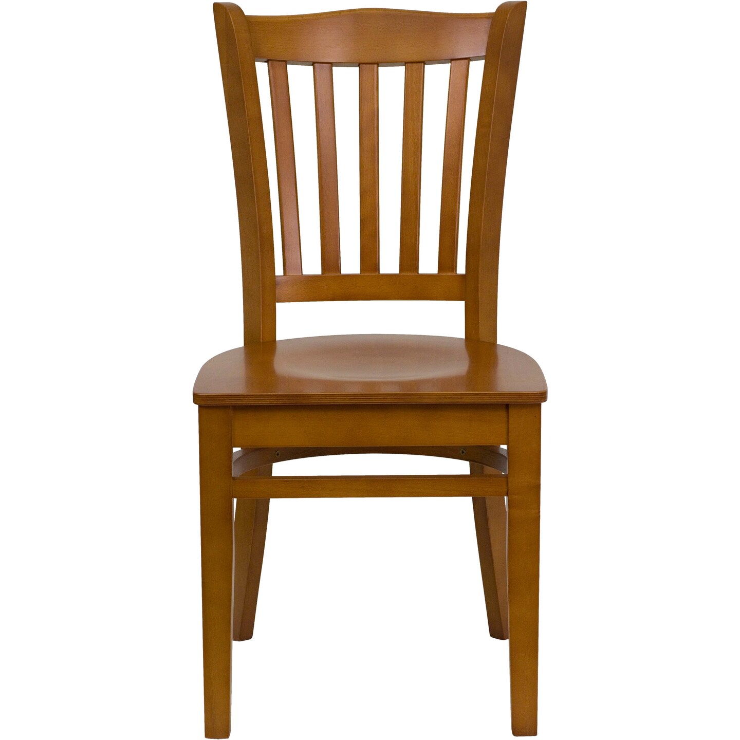 Emma and Oliver 2 Pack Vertical Slat Back Wooden Restaurant Chair