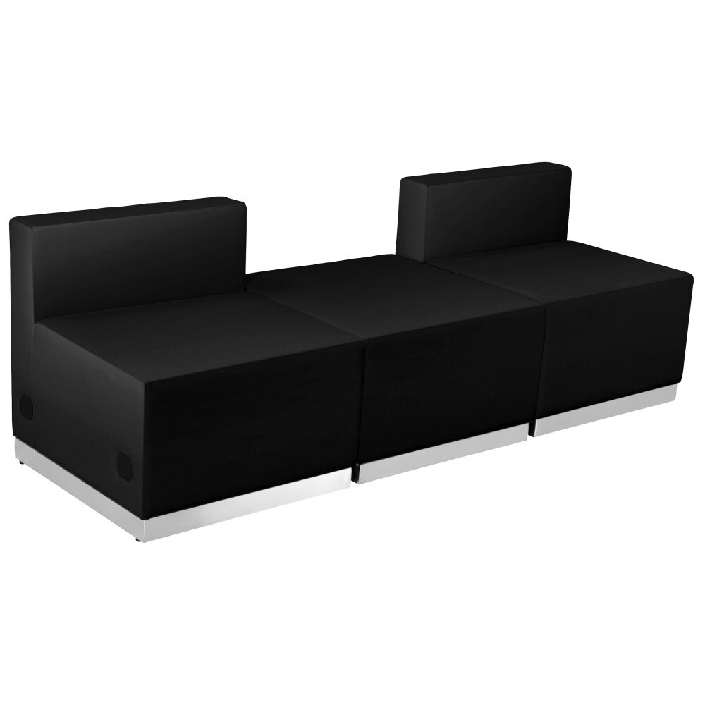 Emma and Oliver Faux Leather Modular Reception Seating Configuration, 3 Pieces
