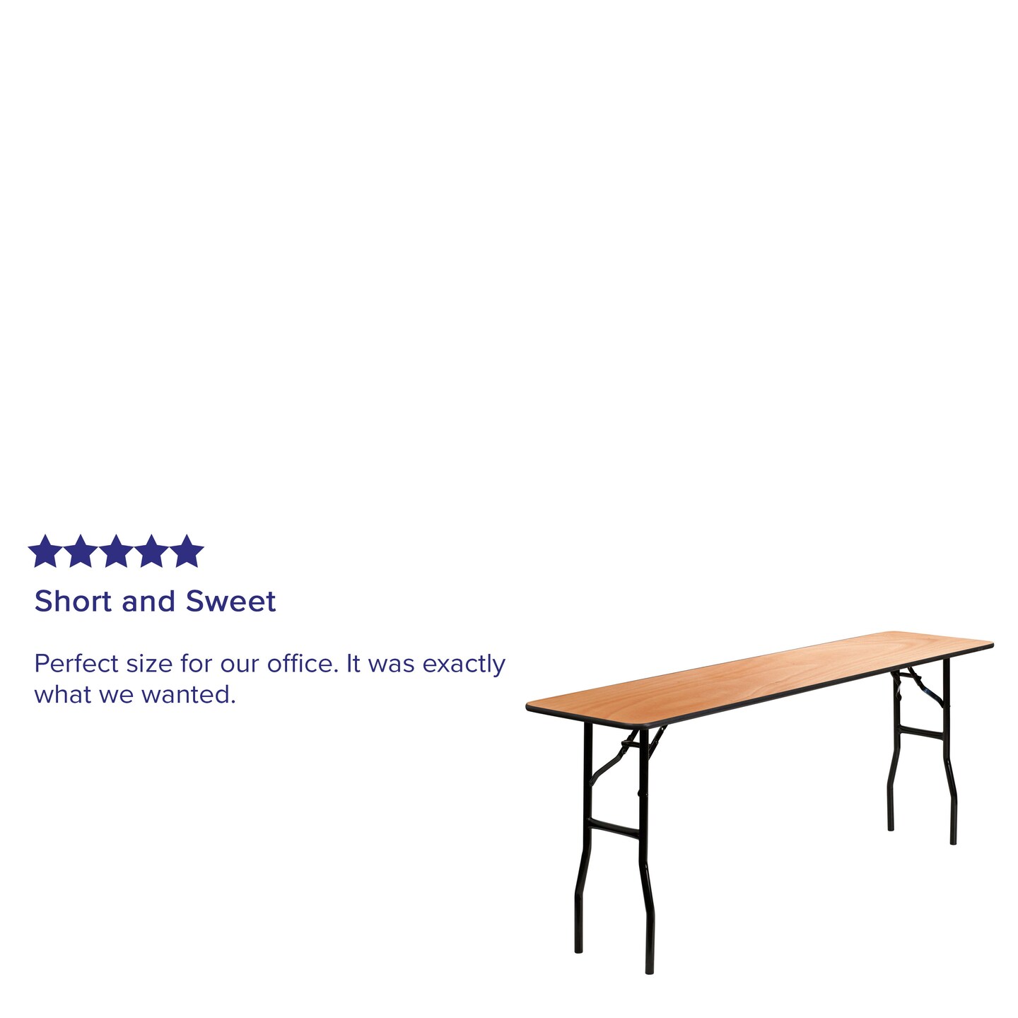 Emma and Oliver 6-Foot Rectangular Wood Folding Training / Seminar Table with Smooth Clear Coated Finished Top