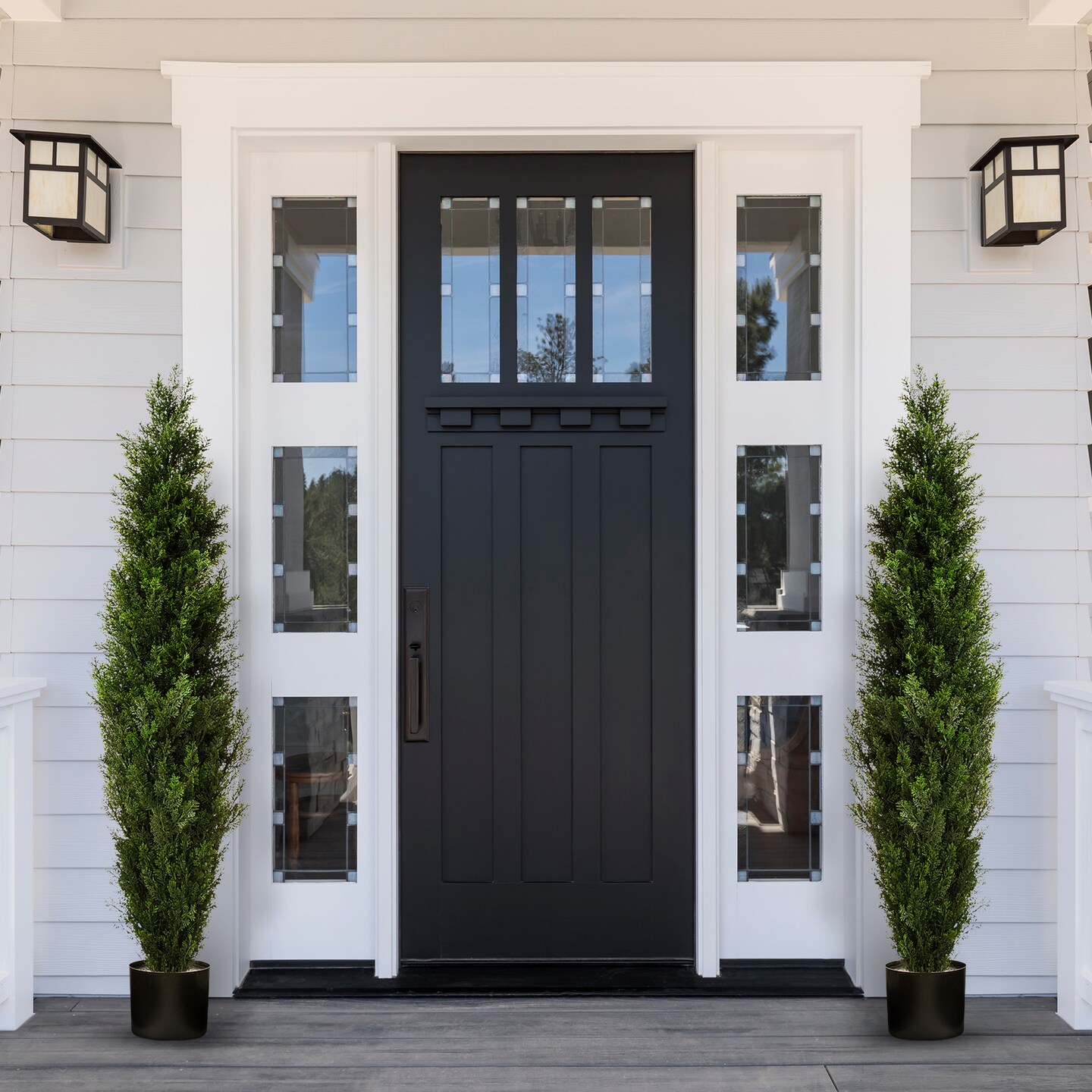 (2 Pack) 60&#x201D; Artificial Cedar Boxwood Topiary Tree