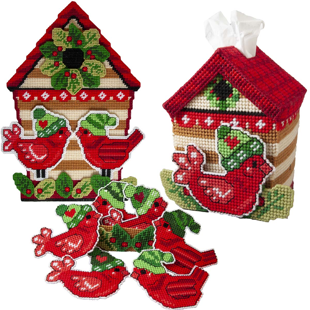 Herrschners  Cozy Birdhouse Ensemble Plastic Canvas Kit