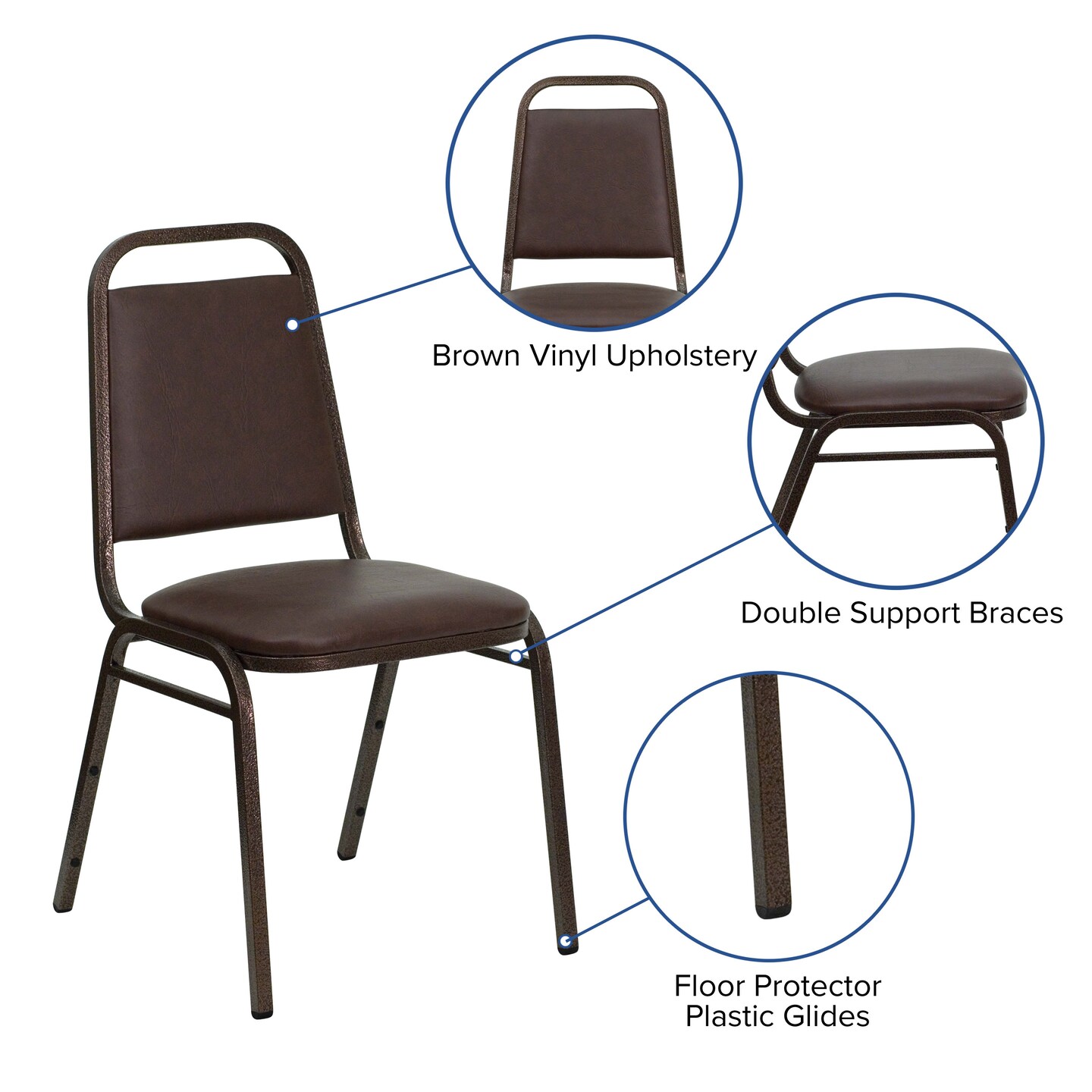 Emma and Oliver Trapezoidal Back Stacking Banquet Dining Chair - 1.5&#x22; Thick Seat