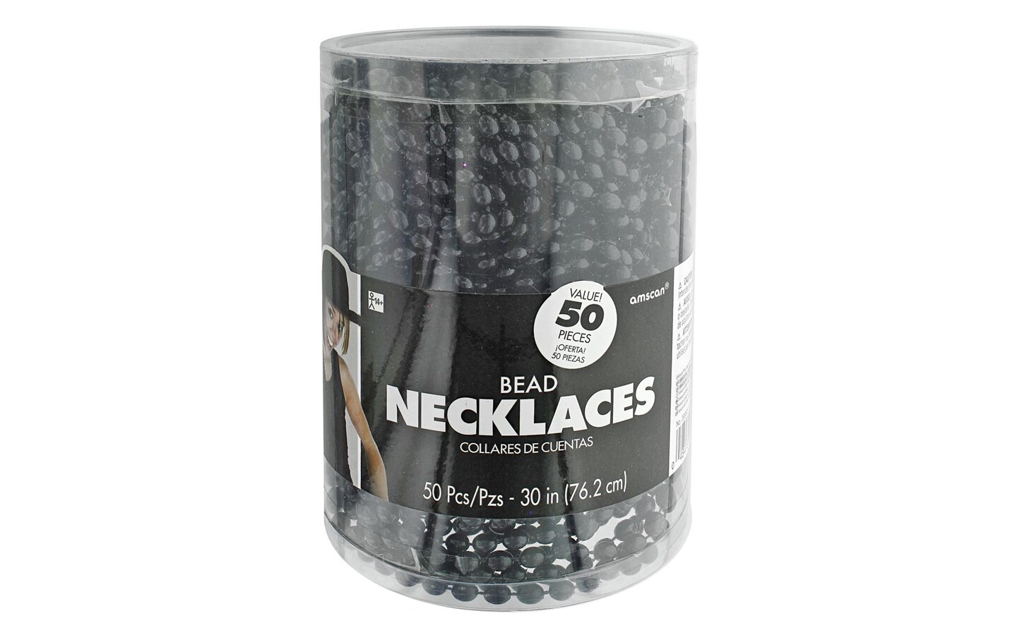 Amscan Bead Necklace 50pc Black