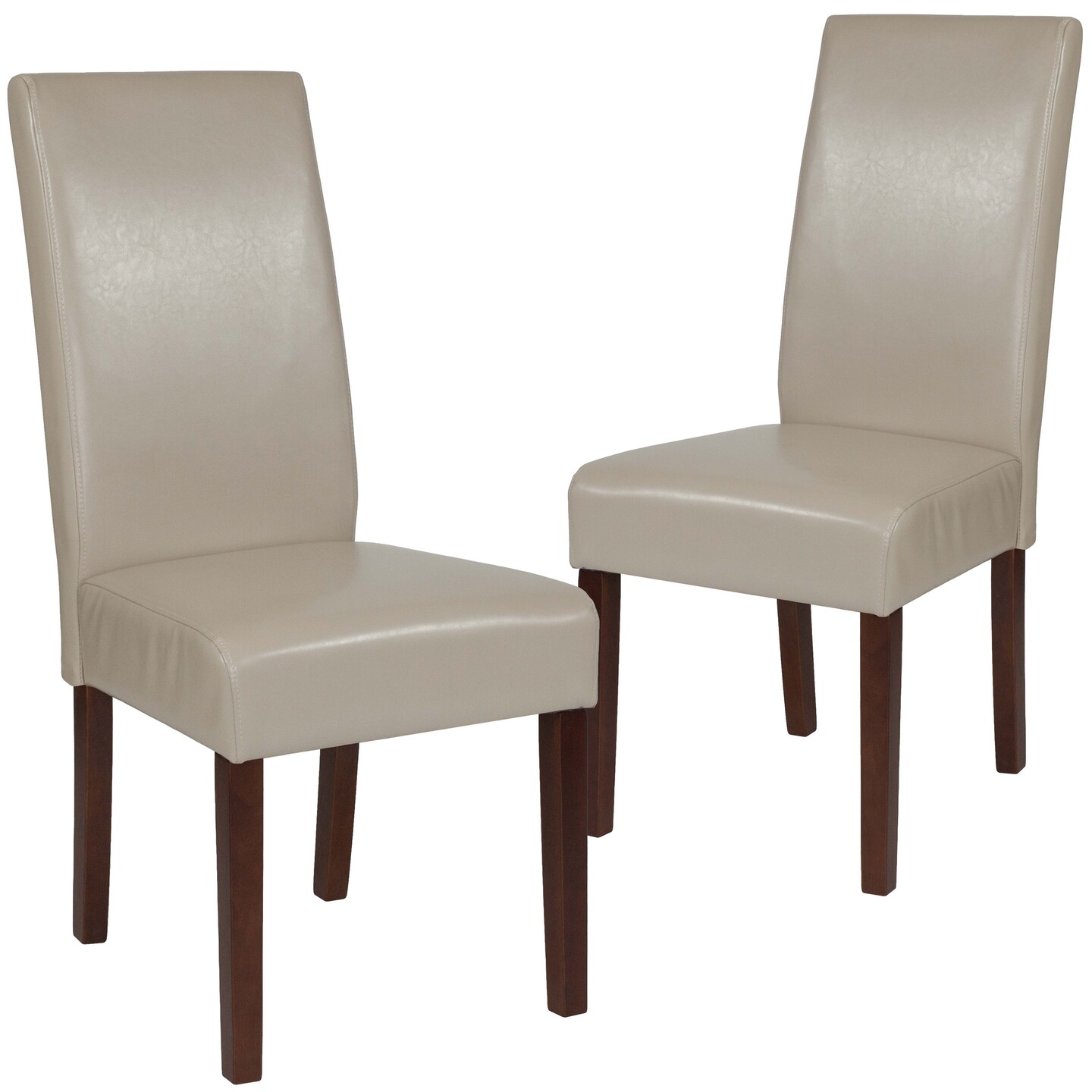Emma and Oliver Two Mid-Century Parson&#x27;s Chairs and Finished Hardwood Frame for Kitchen, Dining Room &#x26; More