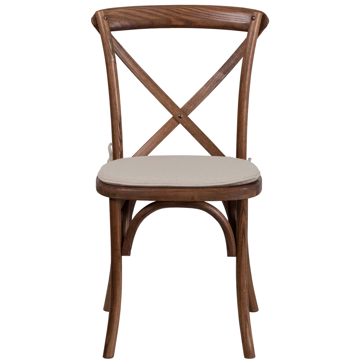 Merrick Lane Davisburg Stackable Wooden Cross Back Bistro Dining Chair with Cushion