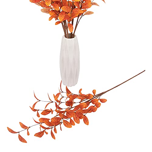 6 Pcs Artificial Eucalyptus Stems Fall Eucalyptus Leaves Fall Decorations with Fall Leaves for Office and Home Artificial Plants for Floral Arrangement