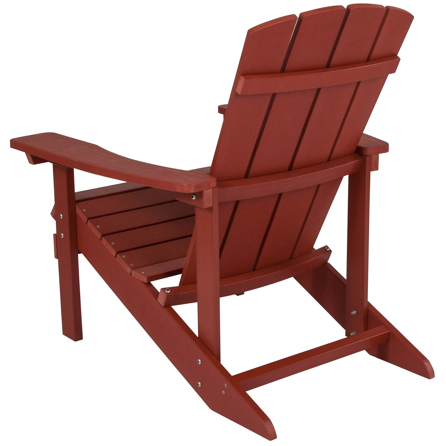 Emma and Oliver 2 Pack Outdoor All-Weather Poly Resin Wood Adirondack Chairs