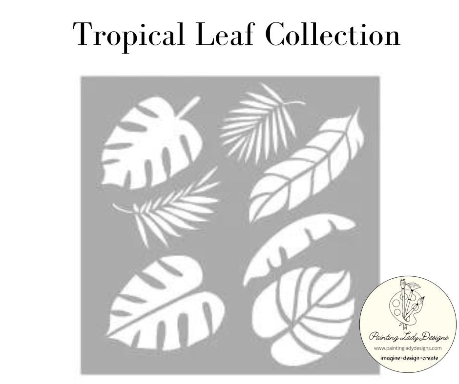Tropical Leaves Collection Stencil Tropical Leaf Collection