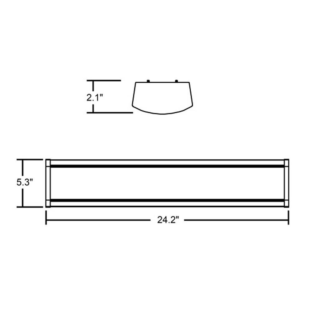 WPC Series 2-Foot LED Linear Wraparound Light Fixture, 5000K