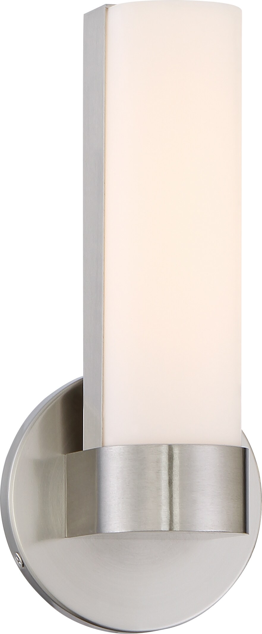 Nuvo Bond 1-Light 9-1/2" LED Vanity w/ White Acrylic Lens in Brushed Nickel