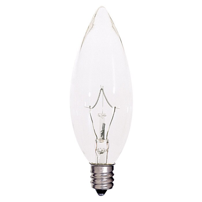 Satco S4996 40W 120V B9.5 Clear E12 Candelabra Base Incandescent bulb