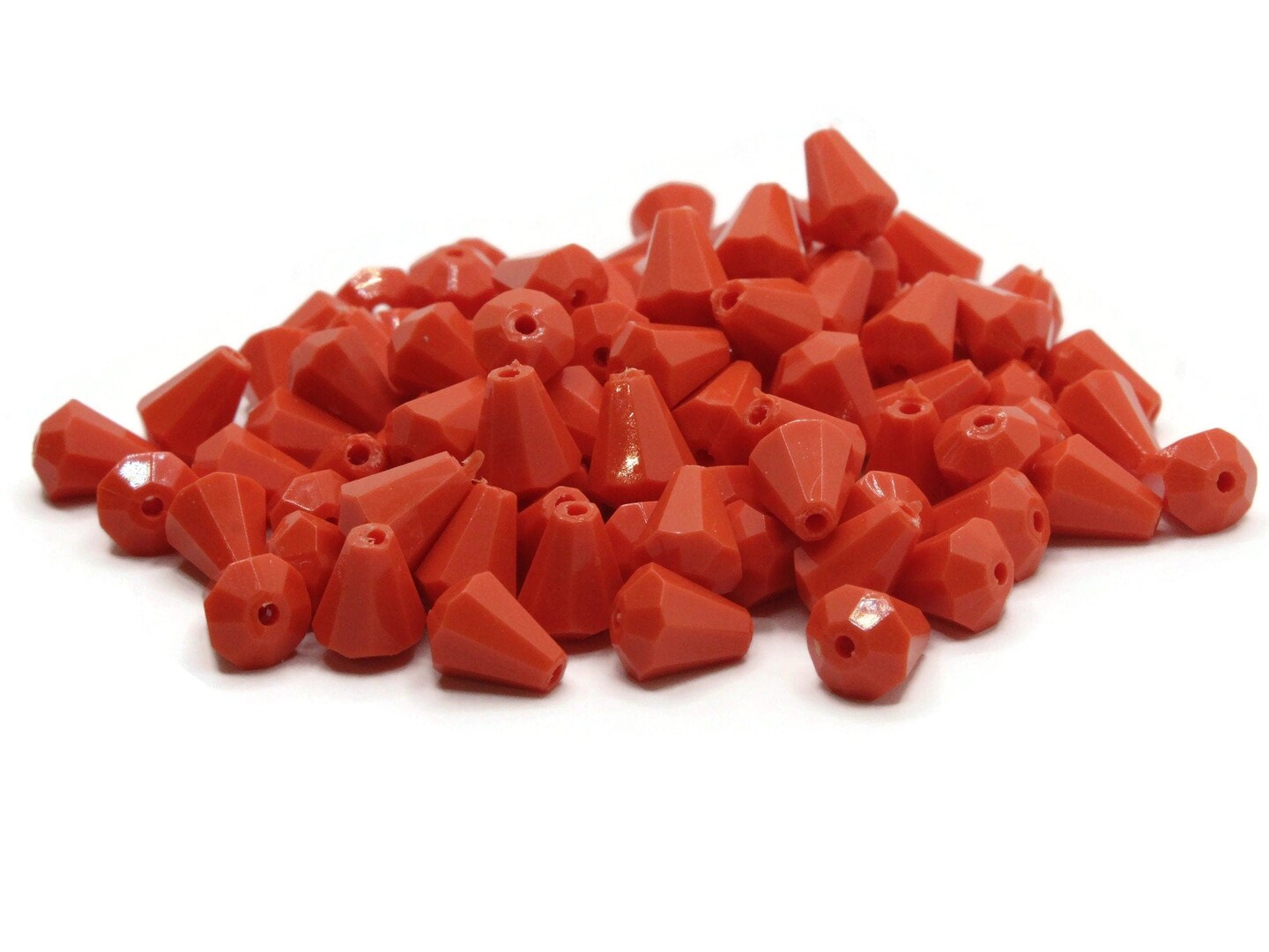 100 9mm Vintage Orange Plastic Teardrop Beads Michaels