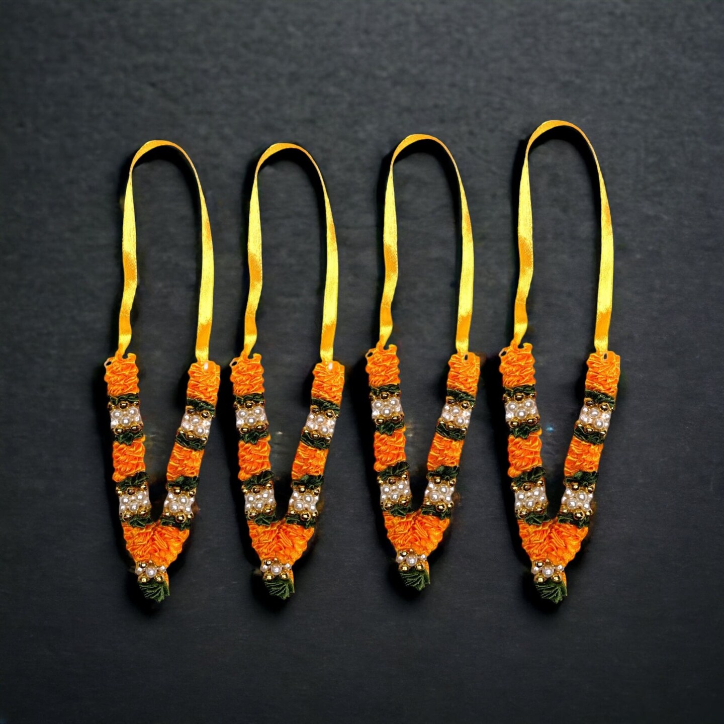 Set Of 4 ( 4 Inches) Mini Idol Mala, Makhamali Bhagwan Haar