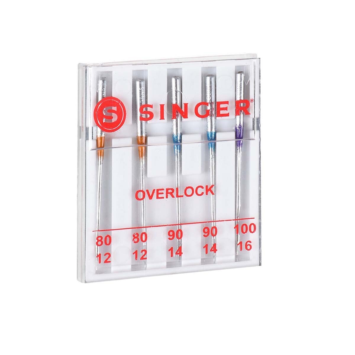 SINGER Universal Regular Point Overlock Machine Needles-Sizes 11/80 (2), 14/90 (2) & 16/100 (1)