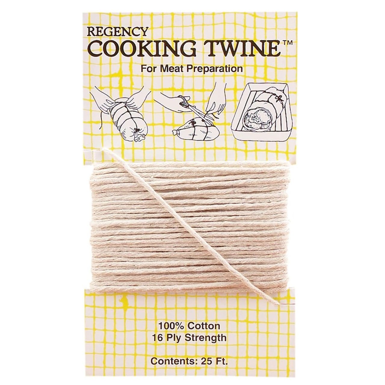 Regency 100% Cotton 25&#x27; Cooking Twine - Meat Poultry Preparation Butchers String