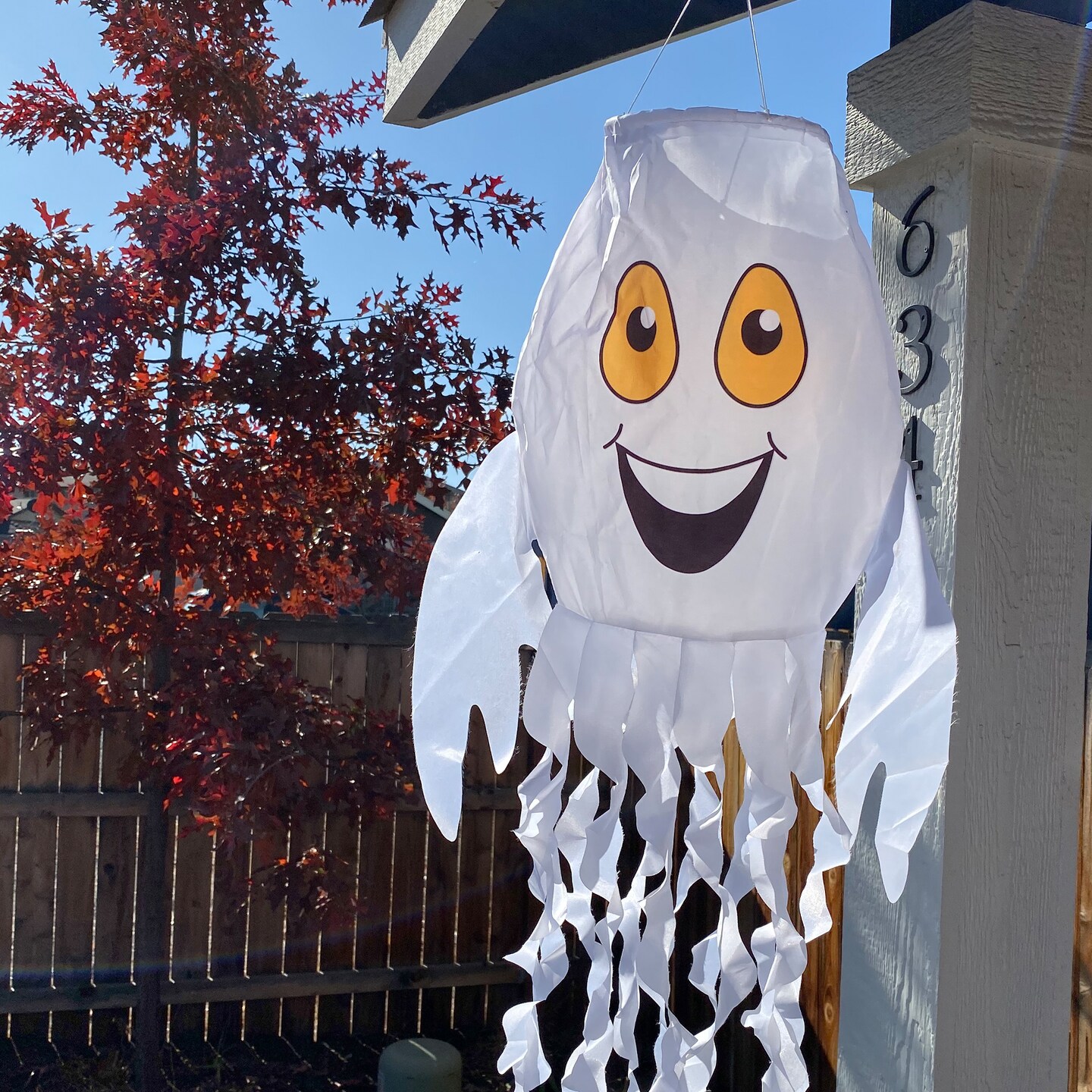 In the Breeze Spook the Ghost 3D Windsock - Hanging Halloween Decoration - Outdoor Holiday Decor
