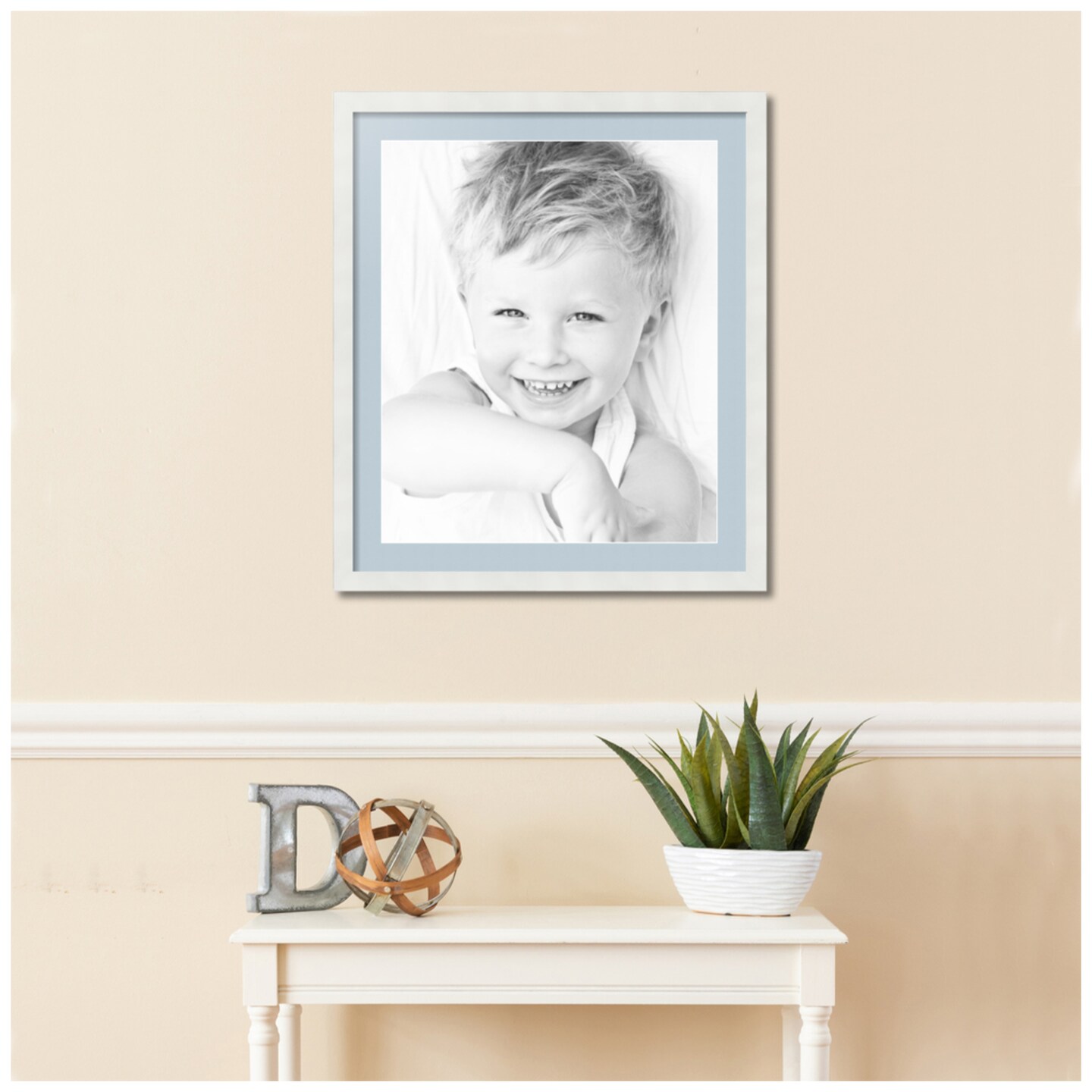 ArtToFrames 24x28&#x22; Matted Picture Frame with 20x24&#x22; Single Mat Photo Opening Framed in 1.25&#x22; White and 2&#x22; Mat (FWM-3966-24x28)