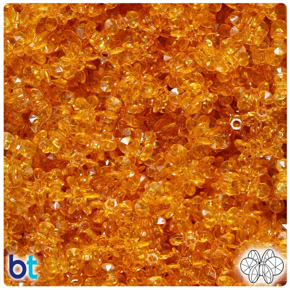 BeadTin Topaz Transparent 10mm SunBurst Plastic Craft Beads (450pcs)