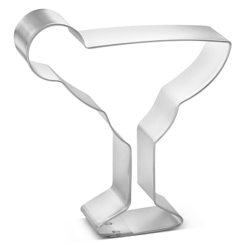 Margarita Glass with Lime Cookie Cutter 4 in, CookieCutter.com, Tin Plated Steel, Handmade in the USA