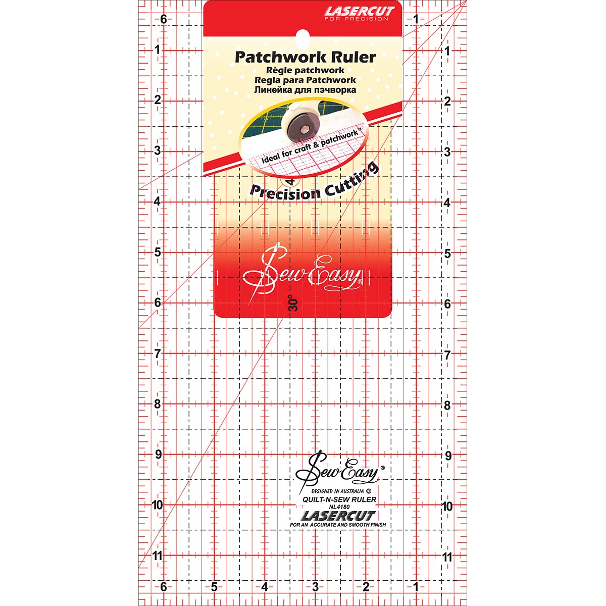 Tacony SewEasy Patchwork Quilt Ruler-12&#x22;X6.5&#x22;