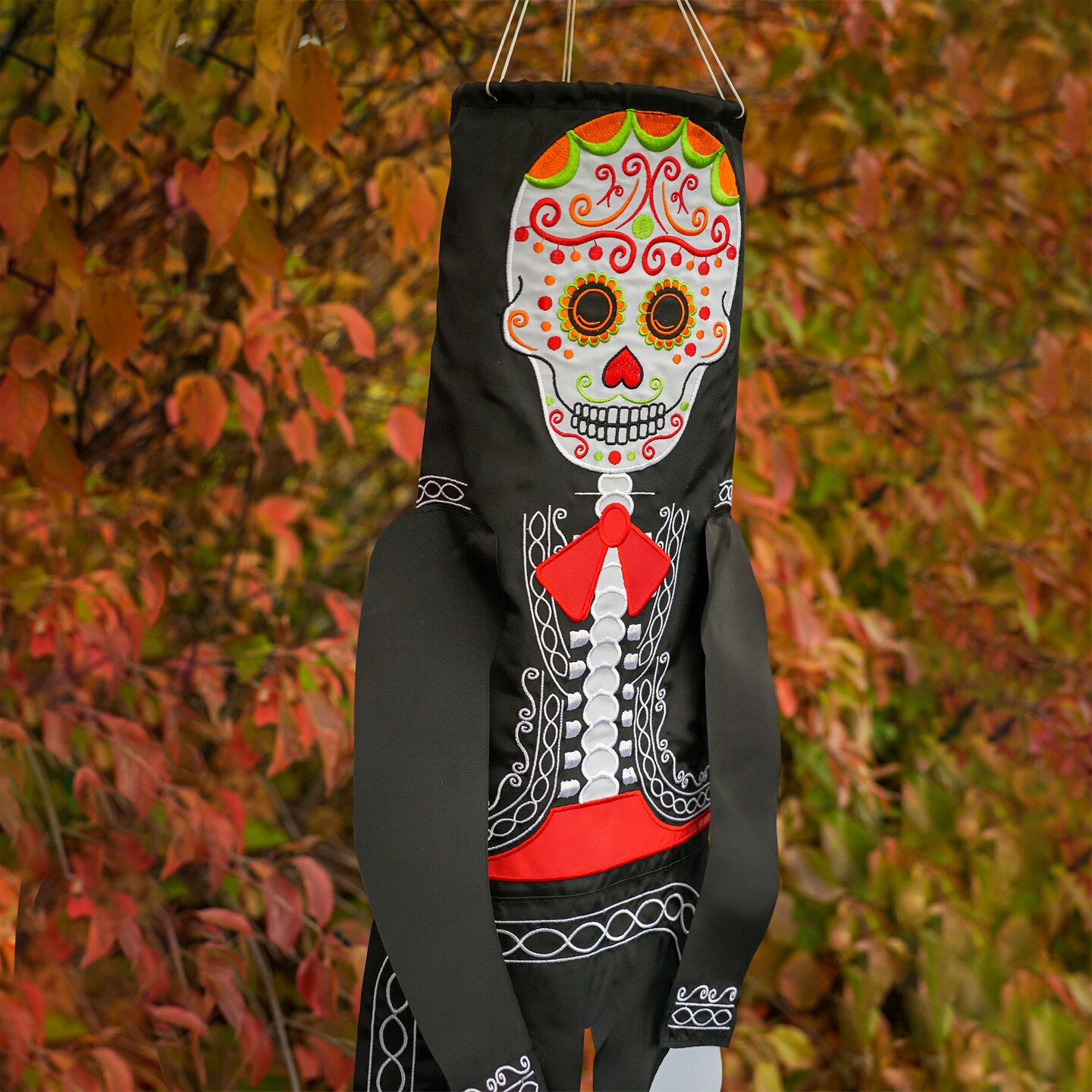 In the Breeze 5062 El Catr&#xED;n 40 Inch Breeze Buddy Windsock - Hanging Day of the Dead Decoration - Outdoor Holiday D&#xE9;cor