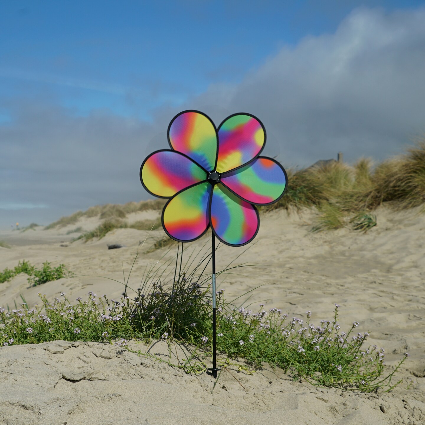 In the Breeze 2663 - 19 Inch Jewel Wind Spinner  - Colorful Flower Spinner for your Yard and Garden