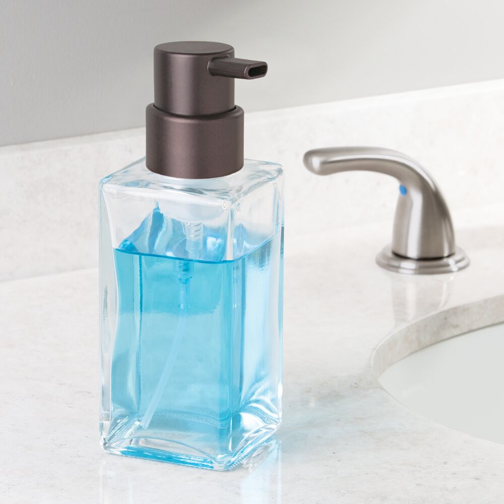 mDesign Glass Refillable Foaming Soap Dispenser Pump