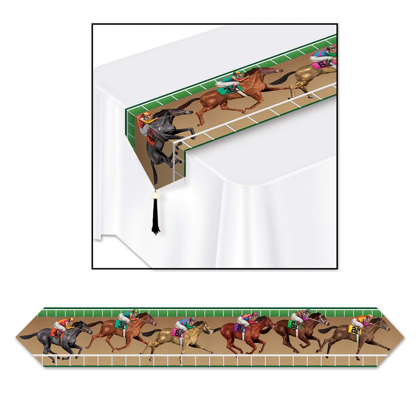 12-Pack Horse Racing Table Runners: Elegant, Vibrant, and Durable