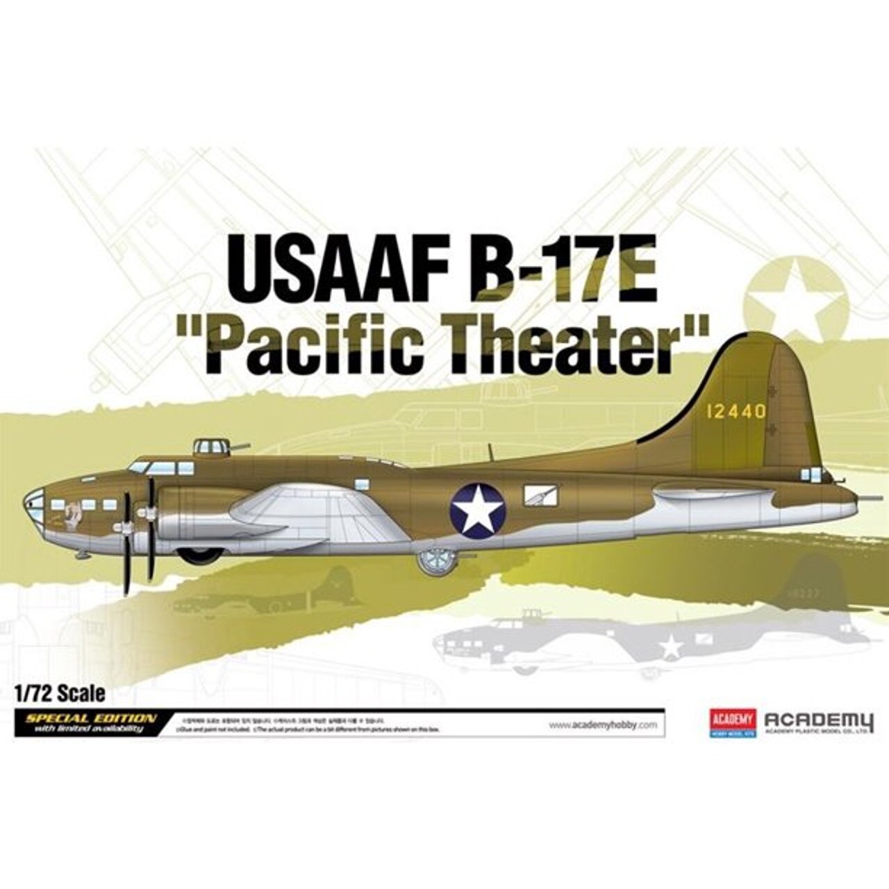 Academy  1/72 B-17E USAAF Pacific Theater Plastic Model