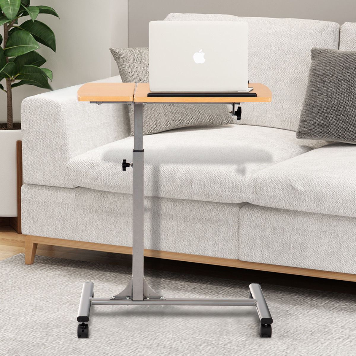 Costway 1PC Adjustable Laptop Notebook Desk Table Stand Holder Swivel Home Office Wheel