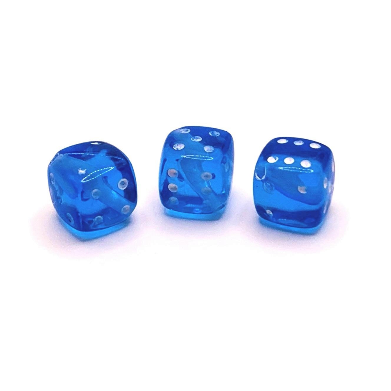 4, 20 or 50 Pieces: Blue Dice Spacer Beads