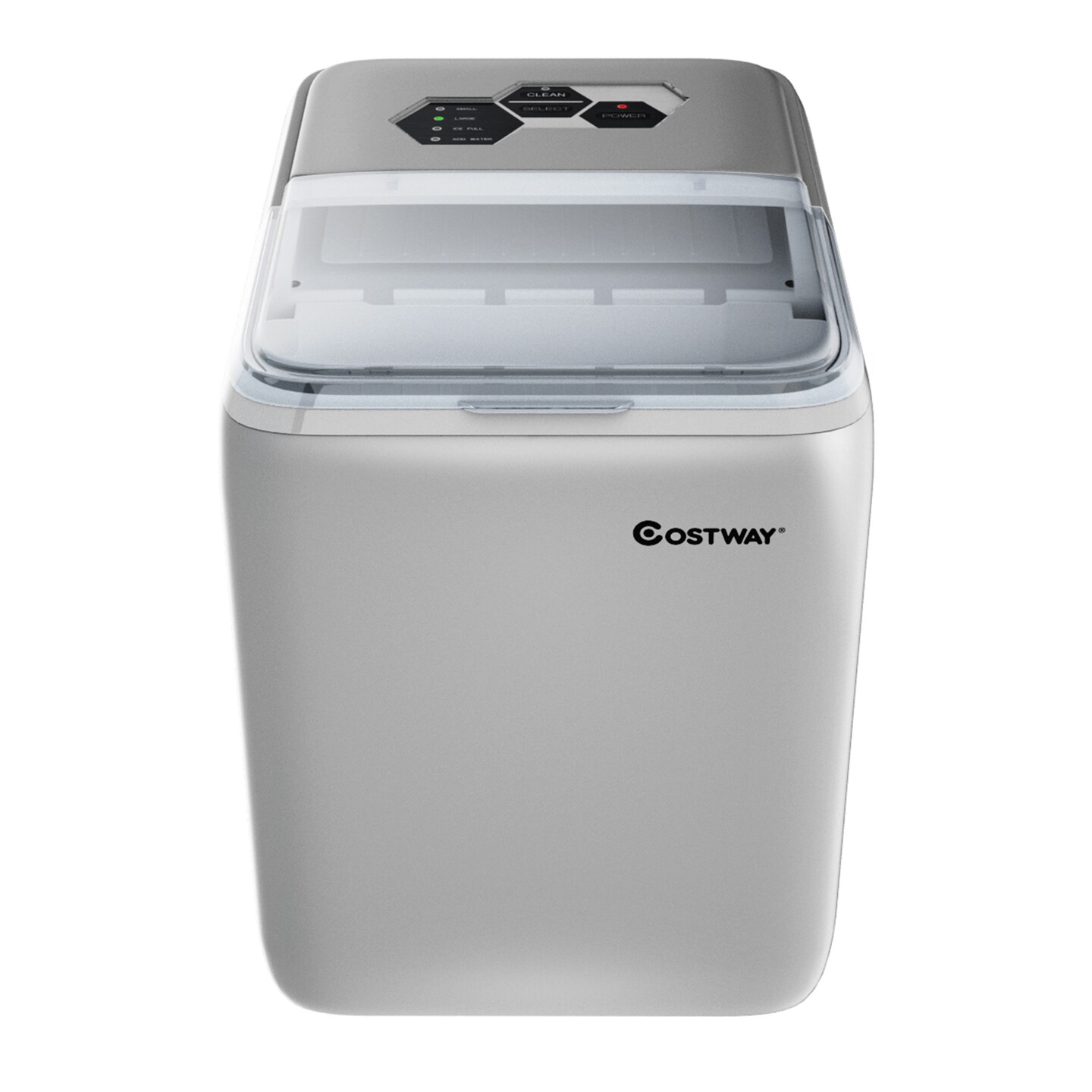 Costway Portable Countertop Ice Maker Machine 44Lbs/24H Self-Clean w/Scoop SilverBlackRedNavy