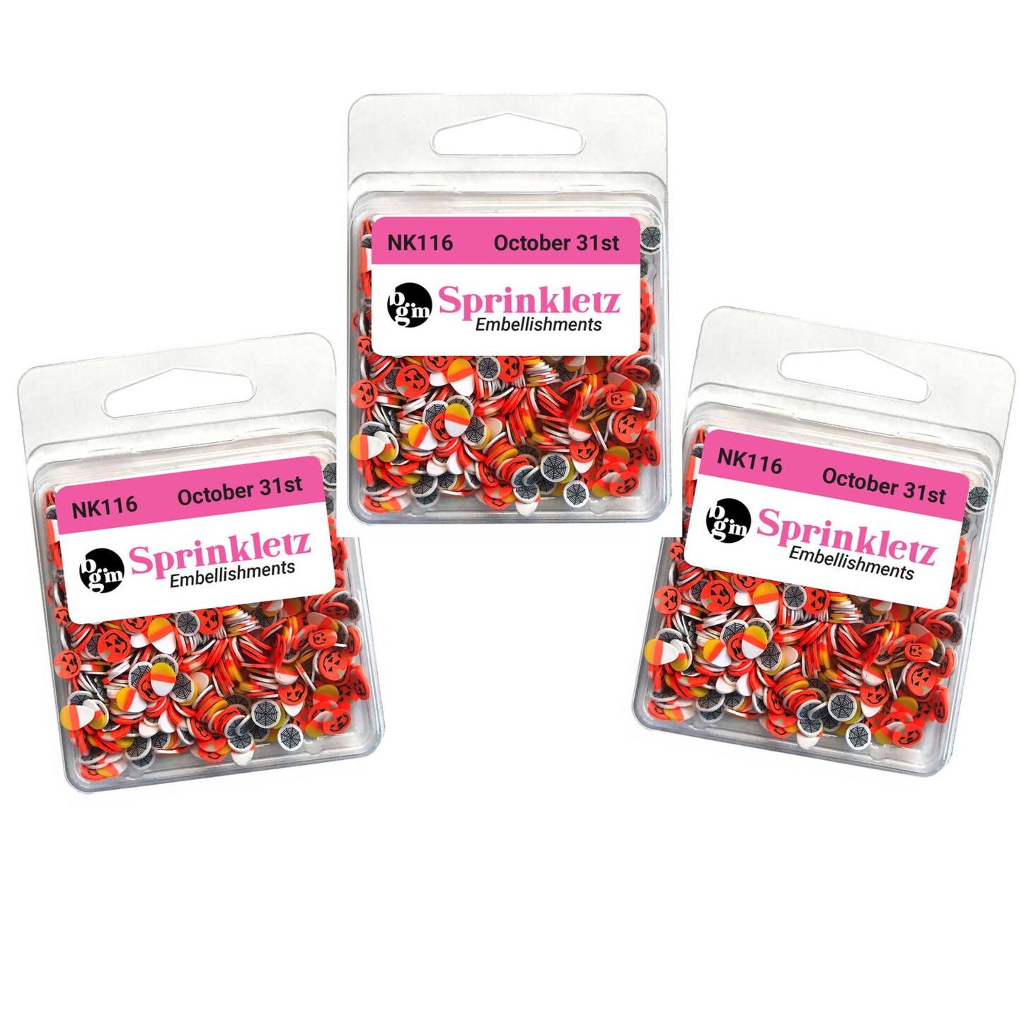 Buttons Galore Colorful Polymer Clay Embellishments for Craft Scrapbooks Cardmaking (October 31st, 1,800 Pieces - 36 Grams)