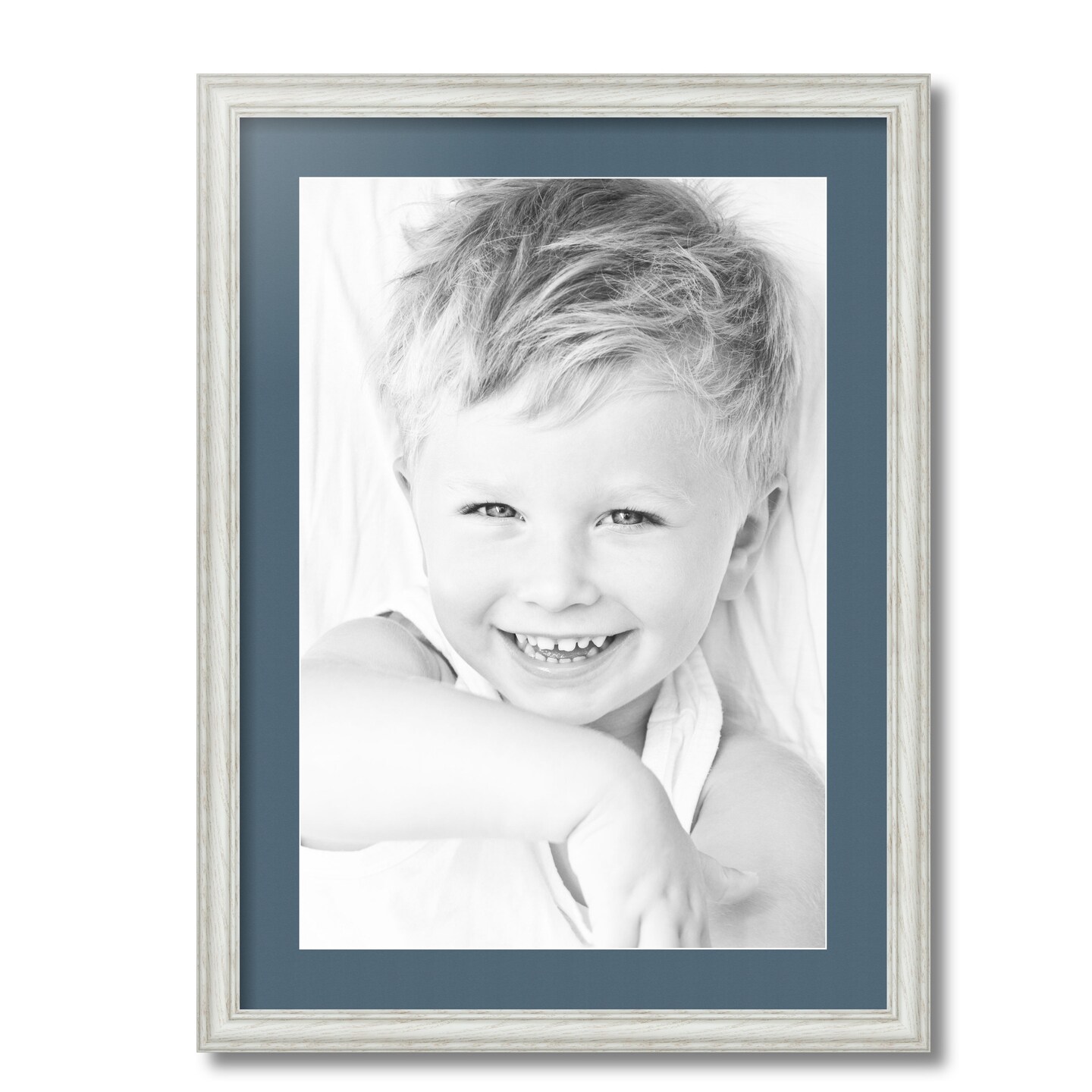 ArtToFrames 19x26" Matted Picture Frame with 15x22" Single Mat Photo Opening Framed in 1.25" White and 2" Mat (FWM-4098-19x26)