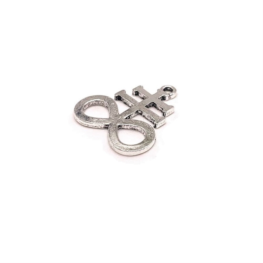 1, 4, 20 or 50 Pieces: Antique Silver Leviathan Cross, Satanic Pendant Charms