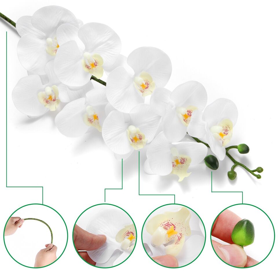 Artificial Orchids Flowers with 9 Heads