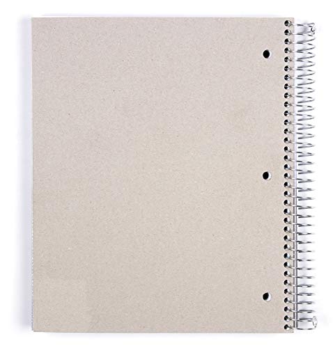 Durable Spiral Notebooks 5-Subject Teal College Ruled 1 Pack 200 Sheets Poly Pockets Moisture-Resistant Cover for School, Office, Business, and Professional Use