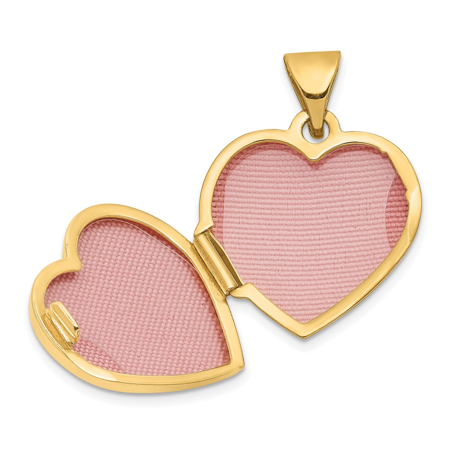 14K Gold I Love You Heart Locket Pendant Jewelry 20.3mm x 15.3mm