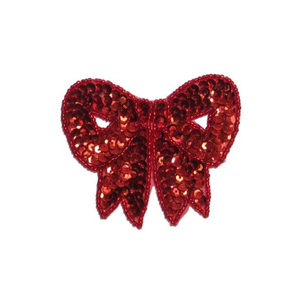 3 1/4&#x22; x 3&#x22; Bow Sequin Applique/Patch