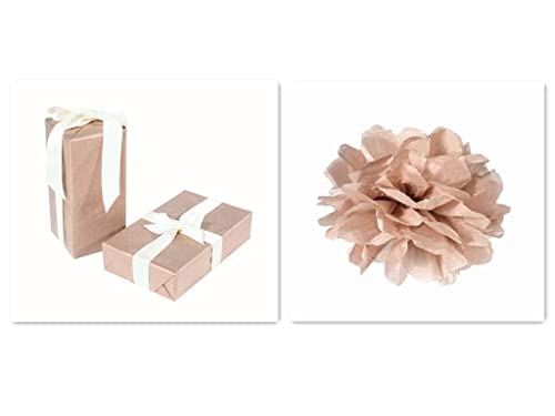 Rose Gold & Metallic Rose Gold, 20x30, Bulk 100 Sheet Tissue Pack